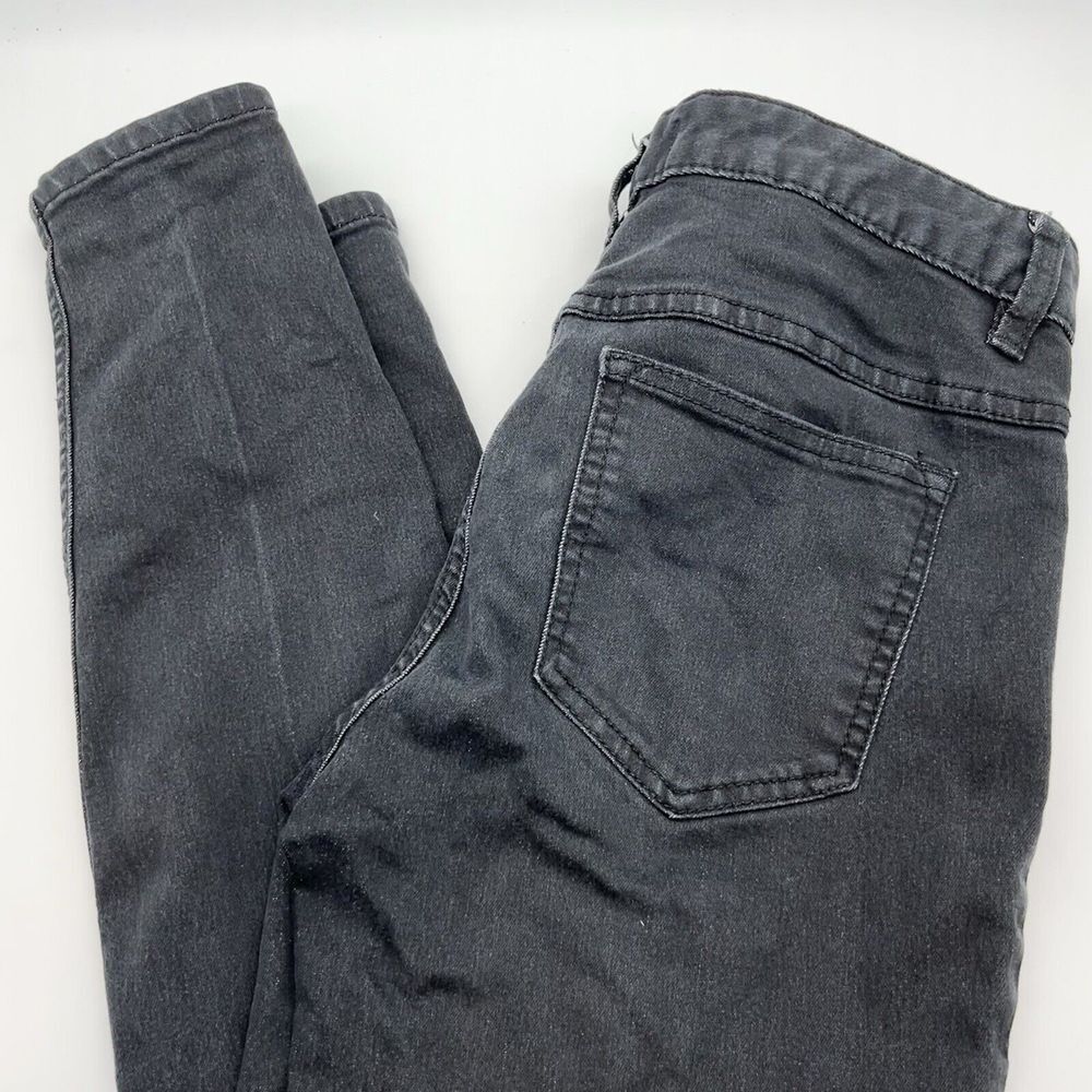 Free People Women's 27 Black Distressed Skinny‎ Denim Jeans Bikercore
